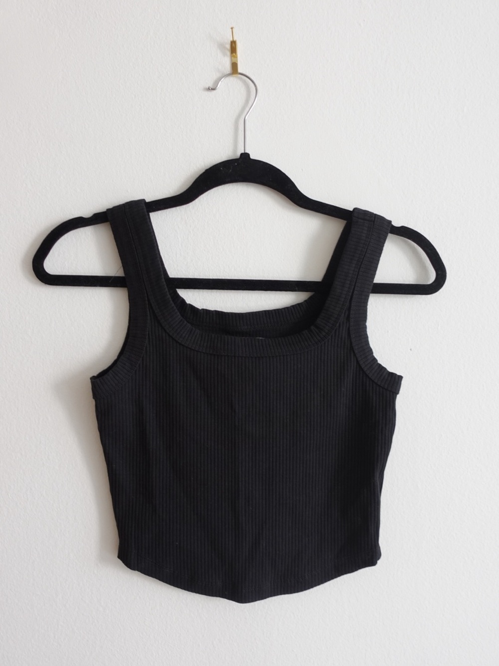 Madewell Black Ribbed Cropped Tank